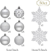 Valery Madelyn Christmas Tree Decorations Ornament Set, 50ct 2 Inches