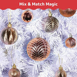Prextex 36-Pieces Champagne Christmas Ornaments Set - Shatterproof,