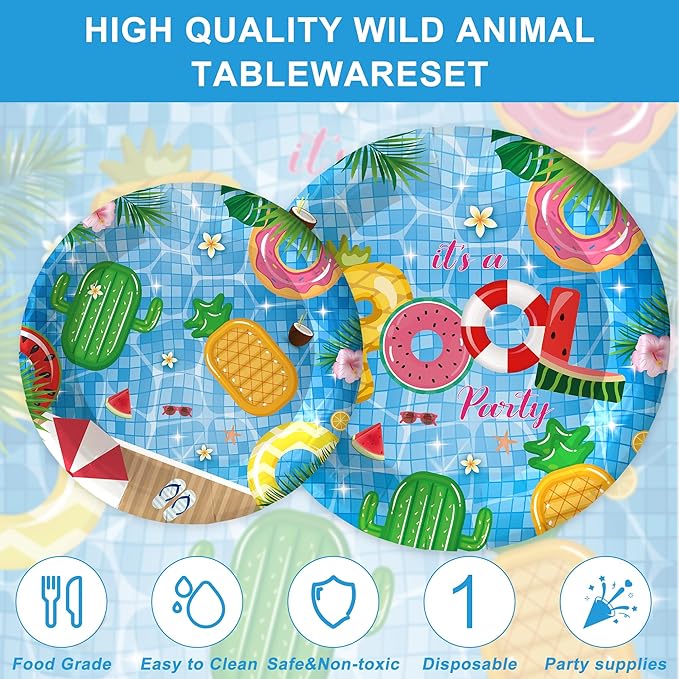 120PCS Summer Pool Party Supplies Swimming Beach Ball Themed