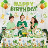 201Pcs Dinosaur Birthday Decorations Tableware Set Serve 25 Dinosaur