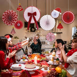 Christmas Paper Fan Decorations Christmas Decorations Classroom Red