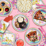 Gold Rainbow Unicorn Pegasus Birthday Party Supplies Set Plates