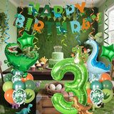 Dinosaur 3rd Birthday Party Decorations for Boys Girl Foil Green