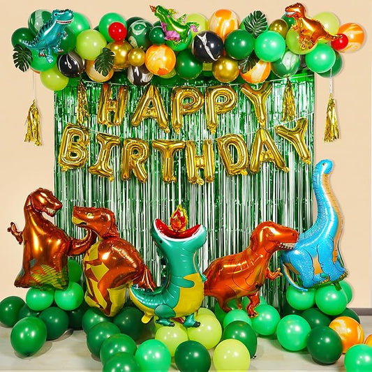 Dinosaur Theme Birthday Party Decorations Green Dino Party Decor for