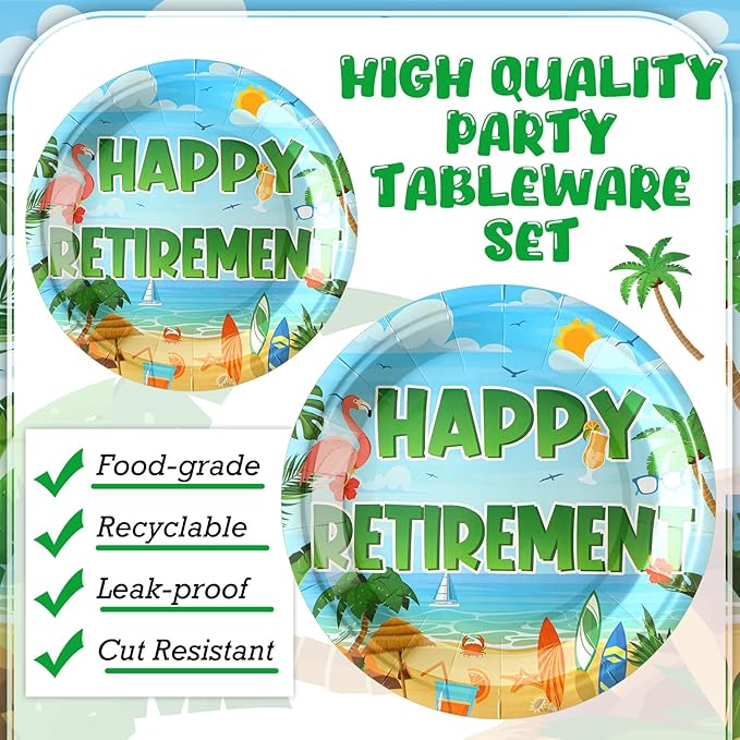 96 Pcs Retro Hawaiian Retirement Party Decorations Retirement Party