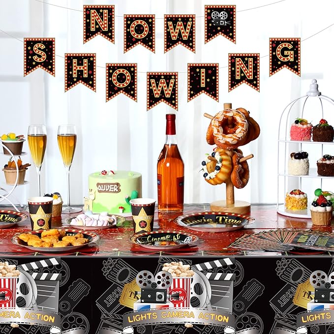 171 Pcs Movie Night Party Supplies Serves 24 Include Movie Theater
