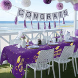 Slergut Purple and Gold Graduation Decorations 2026, 3 Pack Purple
