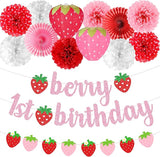Berry First Birthday Decor 14 Pcs Strawberry 1st Birthday