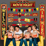 14 Pcs Movie Night Decorations Set Welcome Now Showing Door Banners