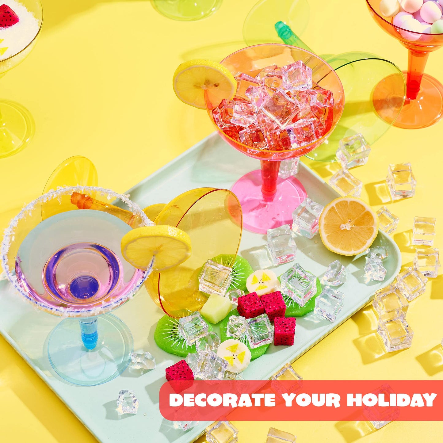 JOYIN 36 Packs Plastic Margarita Glasses Cups 12 oz Disposable Cinco