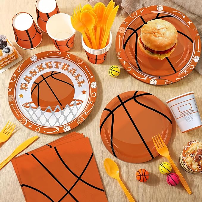 168PCS Basketball Party Supplies for Teenagers Sports Themed