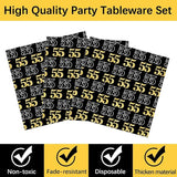96 Pcs 55th Birthday Party Supplies 55th Birthday Tableware Plates