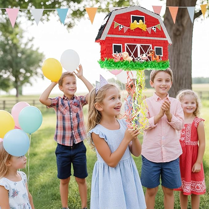 Red Farm Animal Piñata Farm Baby Shower Decorations Animal Piñata