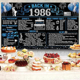 40th Birthday Decorations for Men 20PCS Black Blue Back in 1986