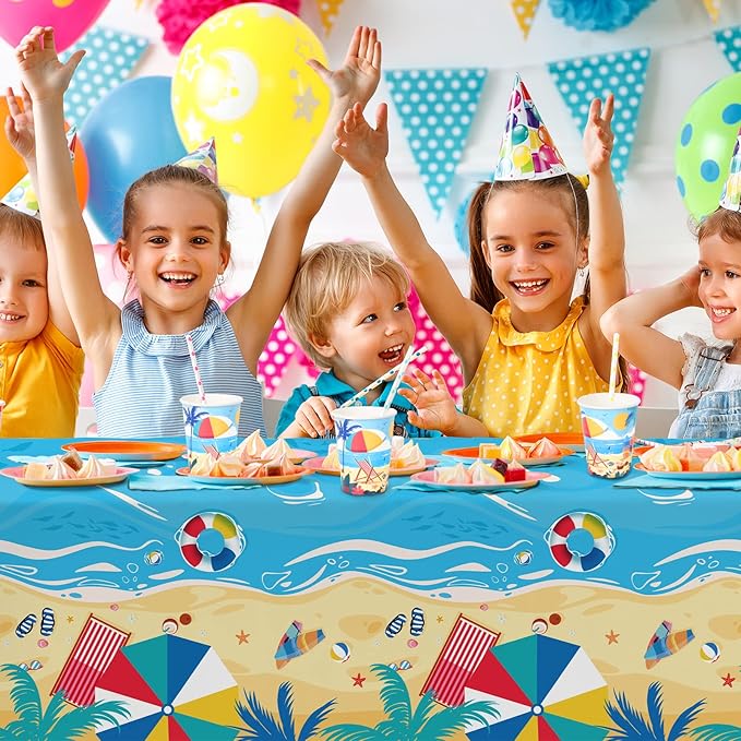 Beach Theme Party Supplies Summer Pool Pack Includes Paper Dinner