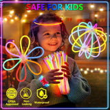 BUDI 467Pcs Glow Sticks Party Favors for Kids Adults Glow in the Dark