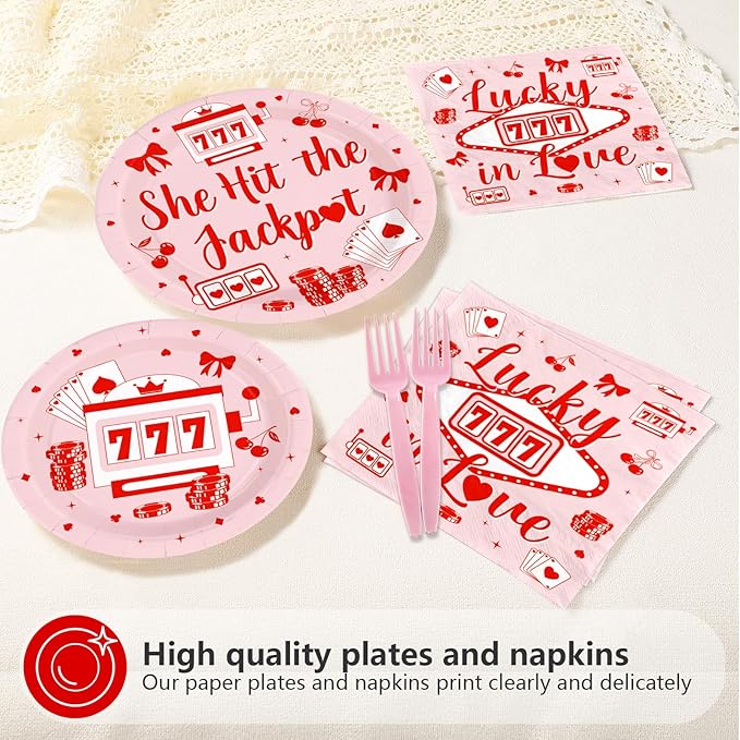 96Pcs Casino Themed Bachelorette Party Supplies She Hit The Jackpot