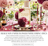 Bachelorette Party Decorations 15Pcs Burgundy Rose Gold Tissue Pom