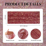 Artoid Mode Burgundy Gold Gauze Table Runner 120 Inch 10FT, Glitter
