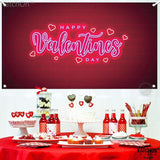 Happy Valentines Day Banner XtraLarge 72x44 Inch Neon Valentines Day
