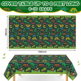 3 Pack Dinosaur Plastic Tablecloth 54 X 108Inch Disposable Dinosaur