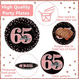 96 Pcs 65th Birthday Plates and Napkins Party Supplies Happy 65th
