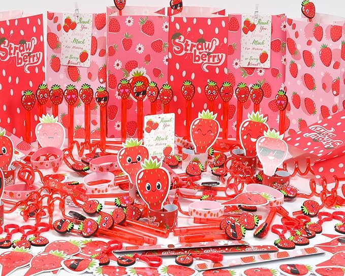 208PCS Strawberry Party Favors Berry First Birthday Decor Theme