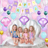 Mermaid Birthday Decorations Supplies Purple Pink Teal Blue Balloons