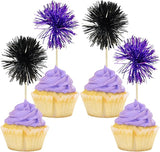 Gyufise 30Pcs Foil Firework Cupcake Toppers Sparkle Tinsel Cake #15