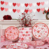 Valentines Day Decorations Party Supplies Set for 25 Disposable