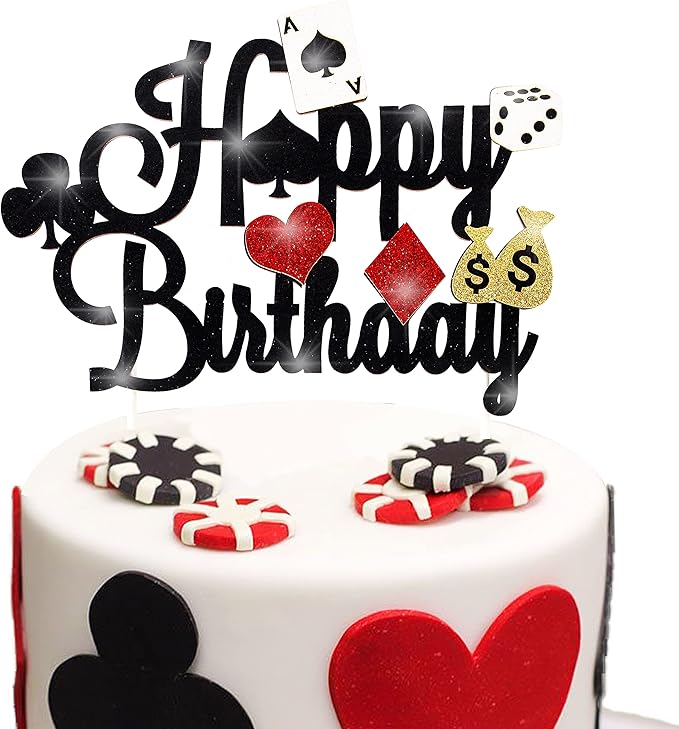 58pcs Casino Poker Party Decorations Poker Theme Birthday Banner