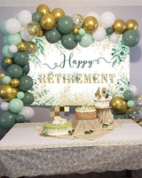 Happy Retirement Party Decorations Set Eucalyptus Leaves Retired