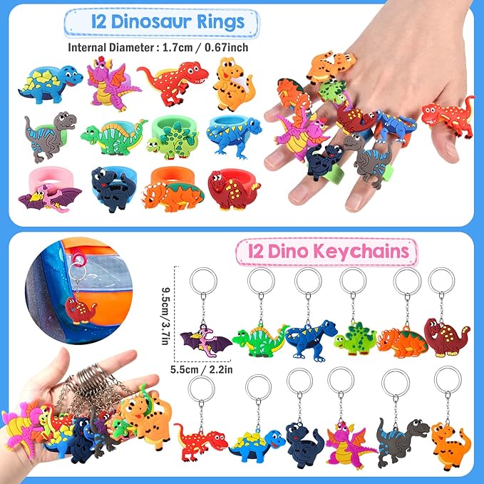 132Pcs Dinosaur Party Favors Dino Birthday Supplies Kids Mini