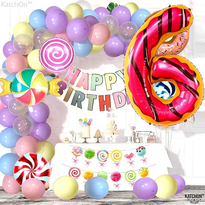KatchOn, Giant Number 6 Donut Balloon - 40 Inch | Donut 6 Balloon for