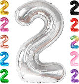 KatchOn, Big Silver Number 2 Balloon - 40 Inch | Silver 2 Balloon