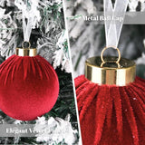 Velvet Ornaments for Christmas Tree Decorations - Burgundy Xmas Ball