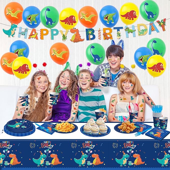 108PCS Dinosaur Birthday Party Supplies Dinosaur Party Decorations