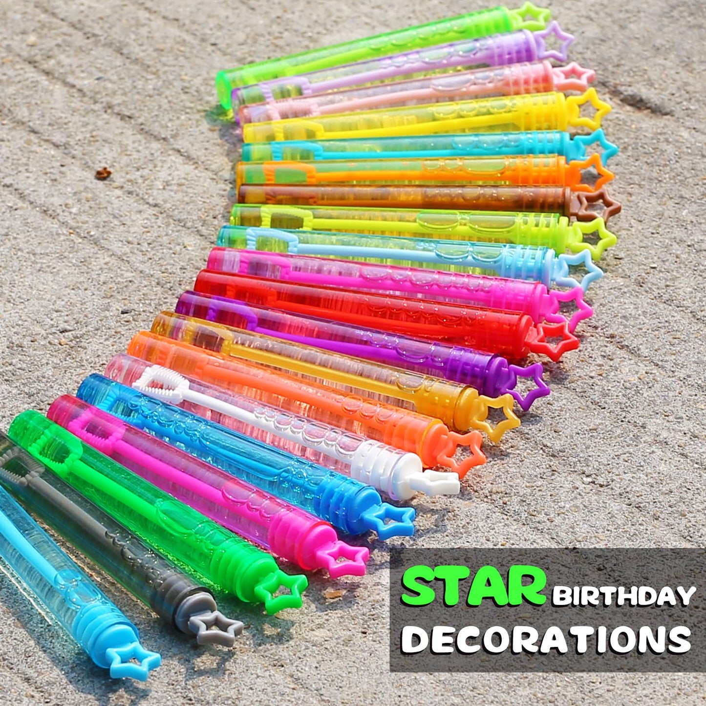 200 Pcs 20 Colors Mini Star Bubble Wand Bulk in Gift Box, Neon Bubbles
