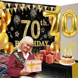 70th Birthday Decorations Men Women with 70th Birthday Banner Black