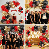 Amandir 153pcs Red Black Gold Balloon Garland Arch Kit, Different
