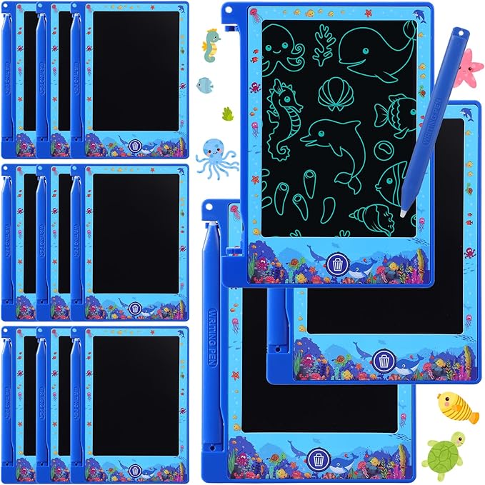 12 Pack Under the Sea Party Favors Lcd Writing Tablet for Kids 4.6