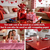 10 Pcs Valentine's Day Foil Table Cloth Disposable Rectangle