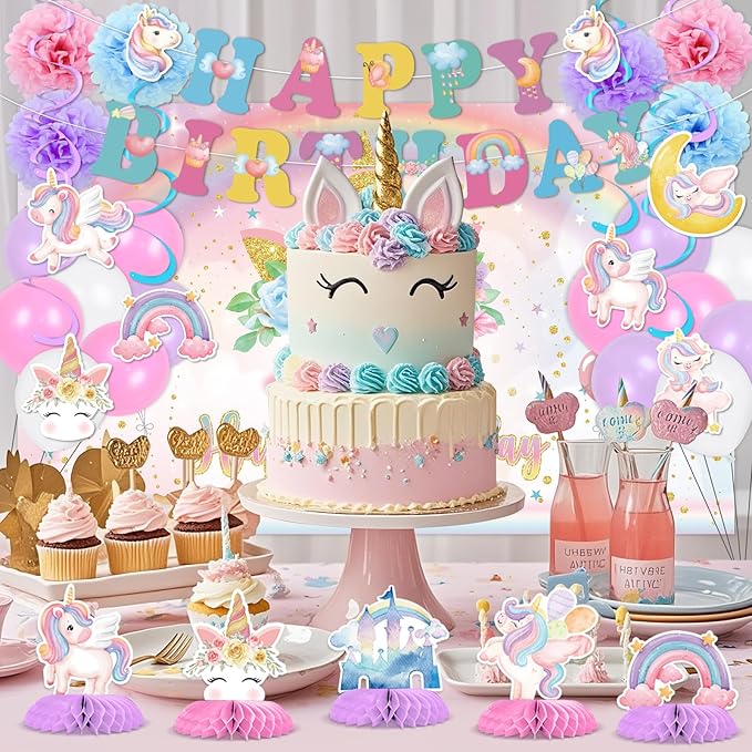 Unicorn Birthday Party Decorations Unicorn Happy Birthday Banner