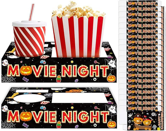 50Pcs Halloween Party Supplies Movie Night Paper Snack Trays Happy
