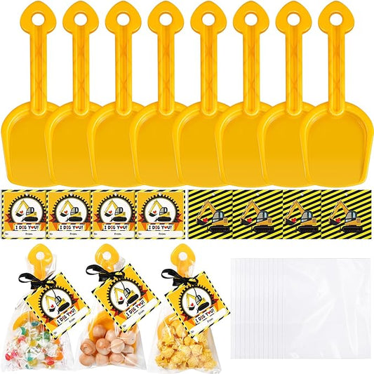 30 Set Construction Theme Plastic Shovel with Clear Cellophane Bag