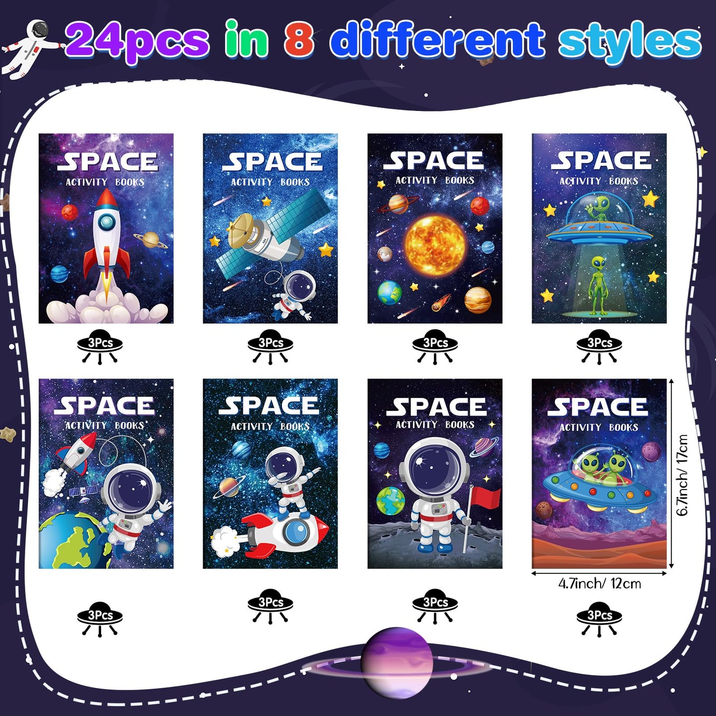 24 Pcs Outer Space Activity Book for Kids Astronaut Solar System