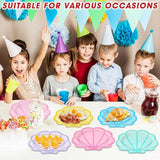 60Pcs Pastel Seashell Paper Plates Mermaid Birthday Party Supplies