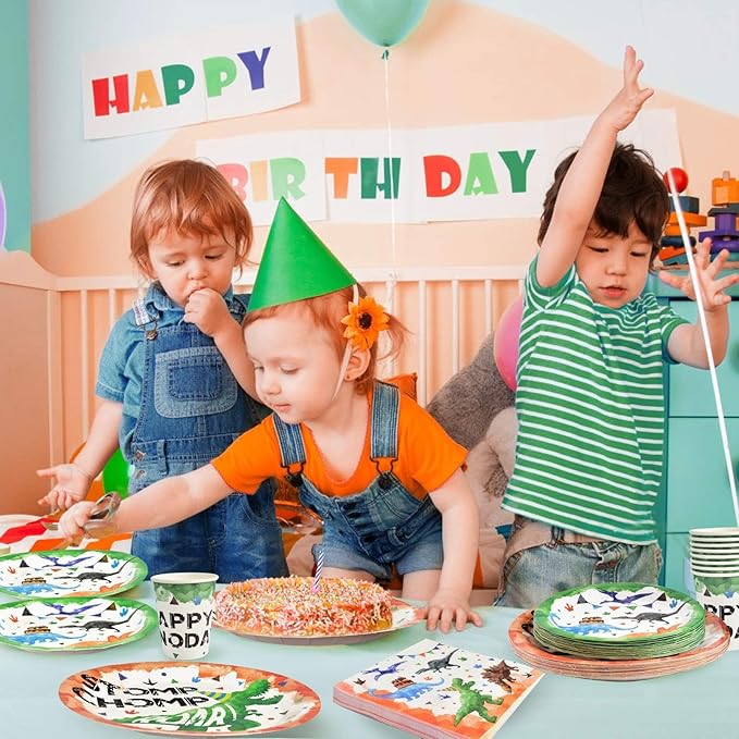 Watercolor Dinosaur Party Supplies Disposable Dinosaur Party