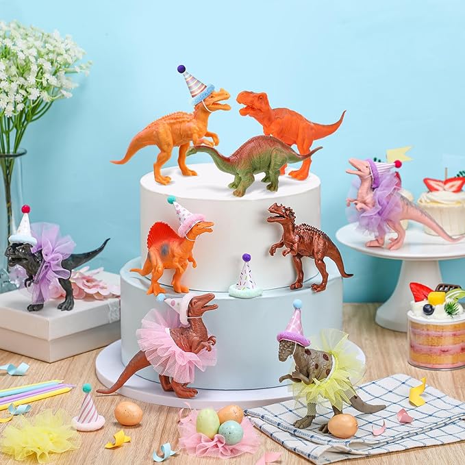 27 Pcs Dinosaur Birthday Party Decorations Animal Cake Toppers with