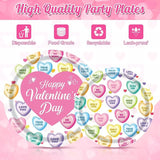 98Pcs Valentines Day Plates and Napkins Conversation Hearts Party